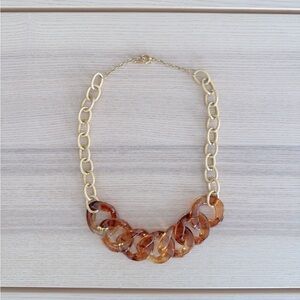 Tortoise shell and gold statement necklace new without tags